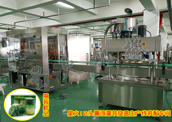 12頭膏液灌裝旋蓋生產(chǎn)線_全自動(dòng)膏液灌裝生產(chǎn)線