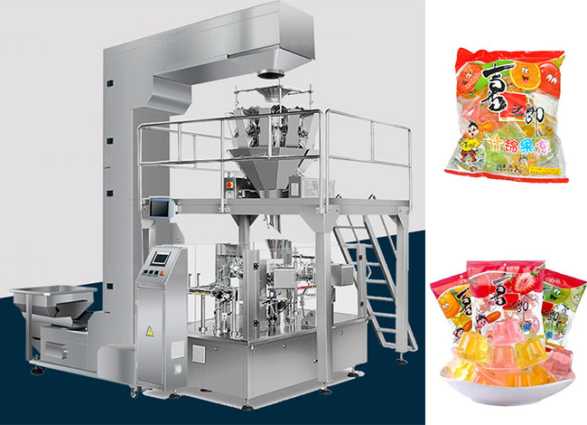 星火袋裝果凍自動包裝機械及樣品展示